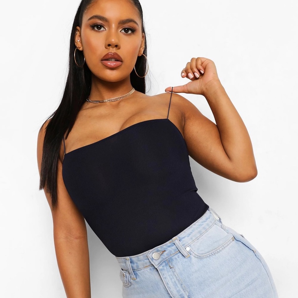 Basic Rib Square Neck Bodysuit NWT